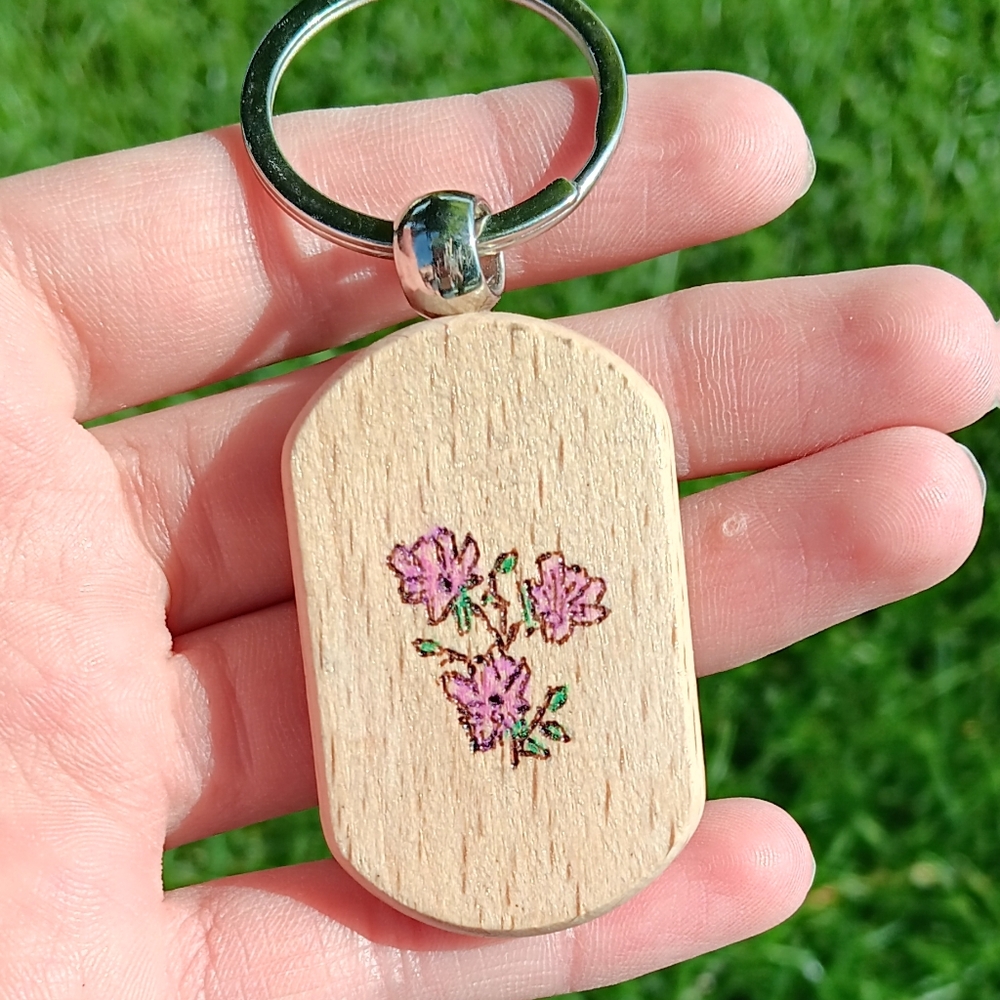 Pink flower keychain